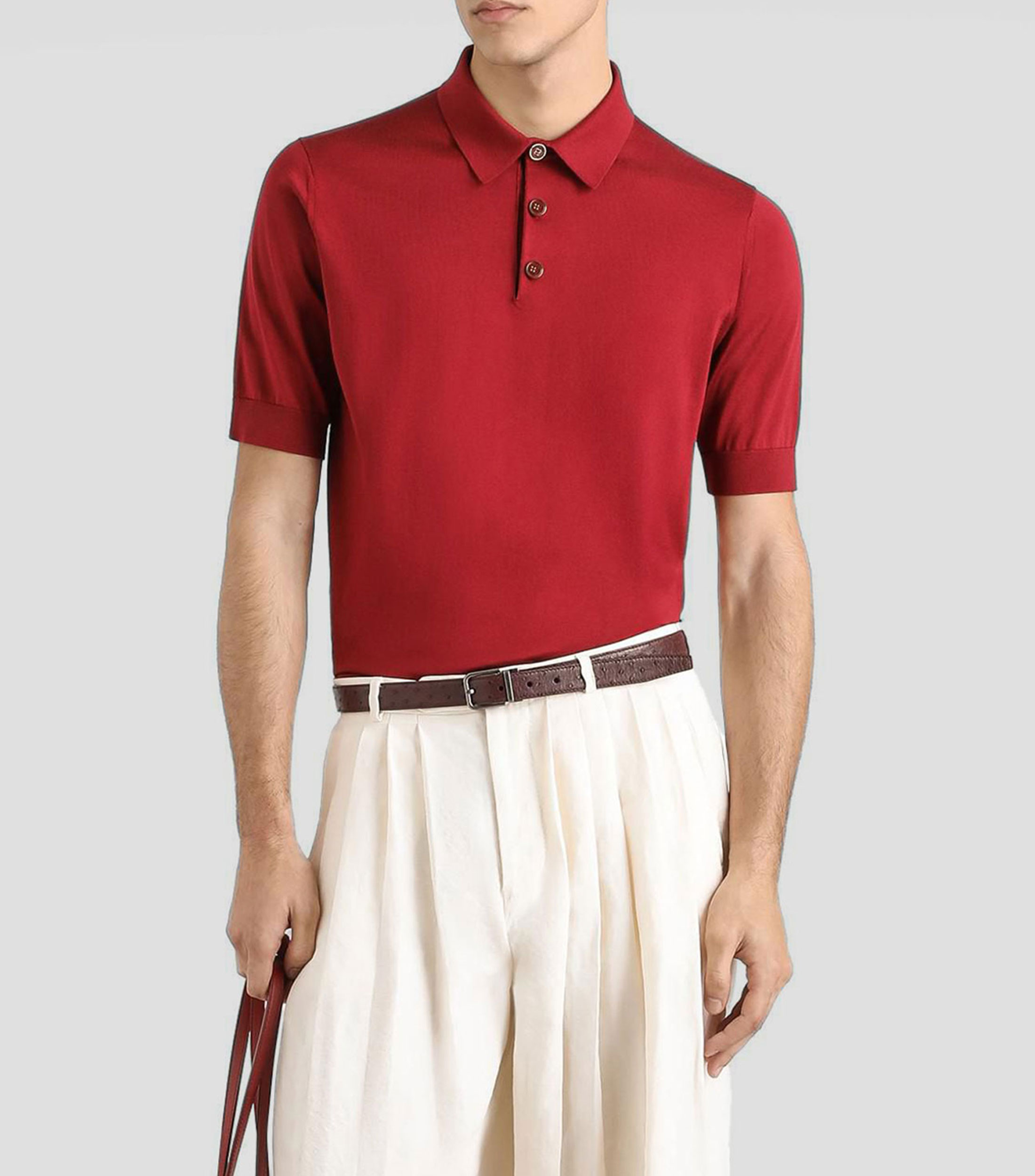 Playera tipo polo manga corta lisa Hombre